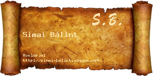 Simai Bálint névjegykártya